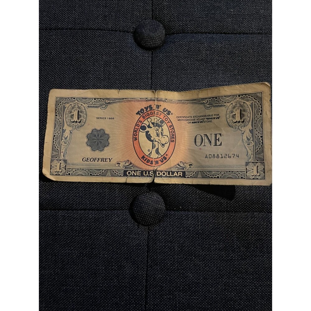 Toys "R" Us/Kids "R" Us $1 one U.S. Dollar certificate Geoffrey vintage! 1988